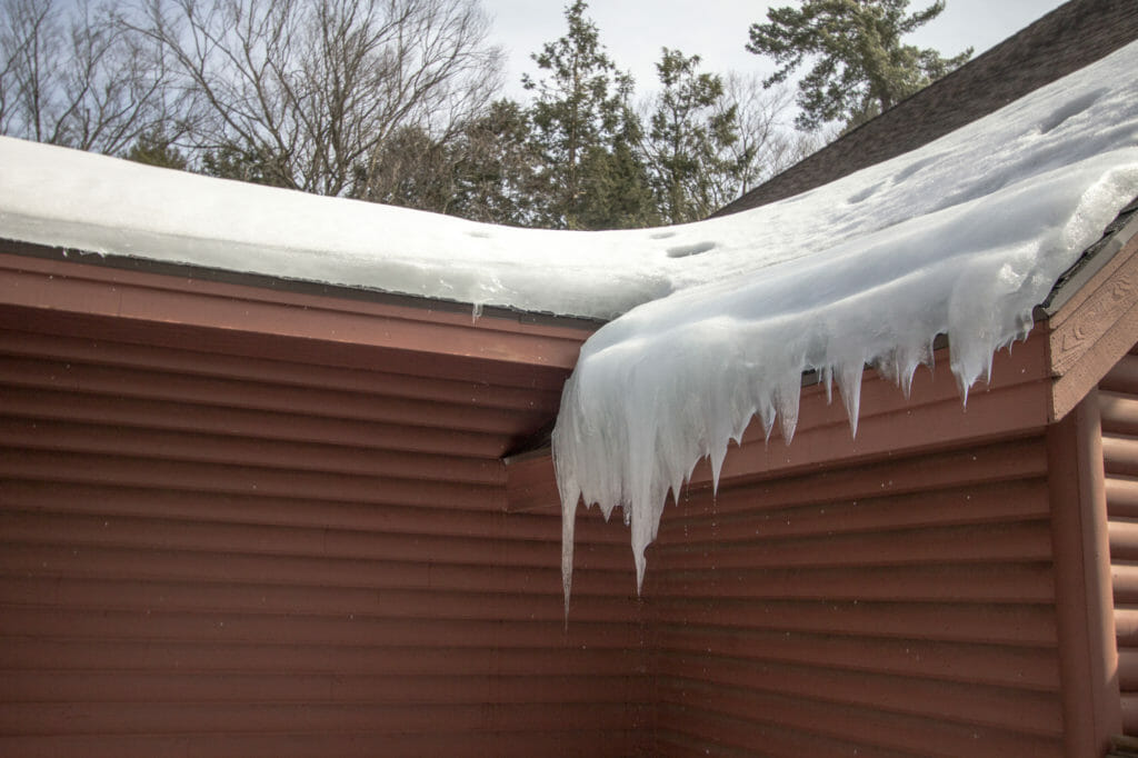high ladder work, ice damage, winter ladder work, Minneapolis